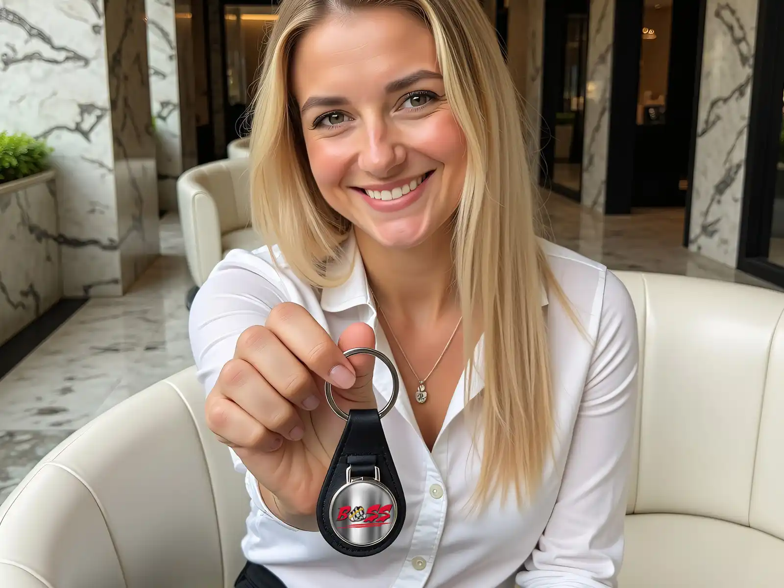 Personalised Leather Keychain Engraved Initials Gift